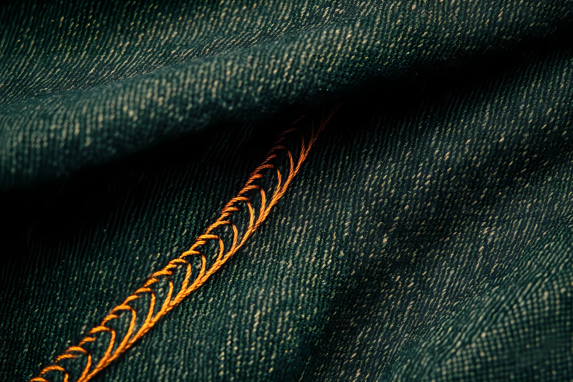 Close up satin stitch on dark velvet